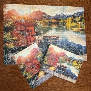 Genuine Fred Puzzle Complete Livin la vida Lake ahh. Doodle Series 1000 Piece